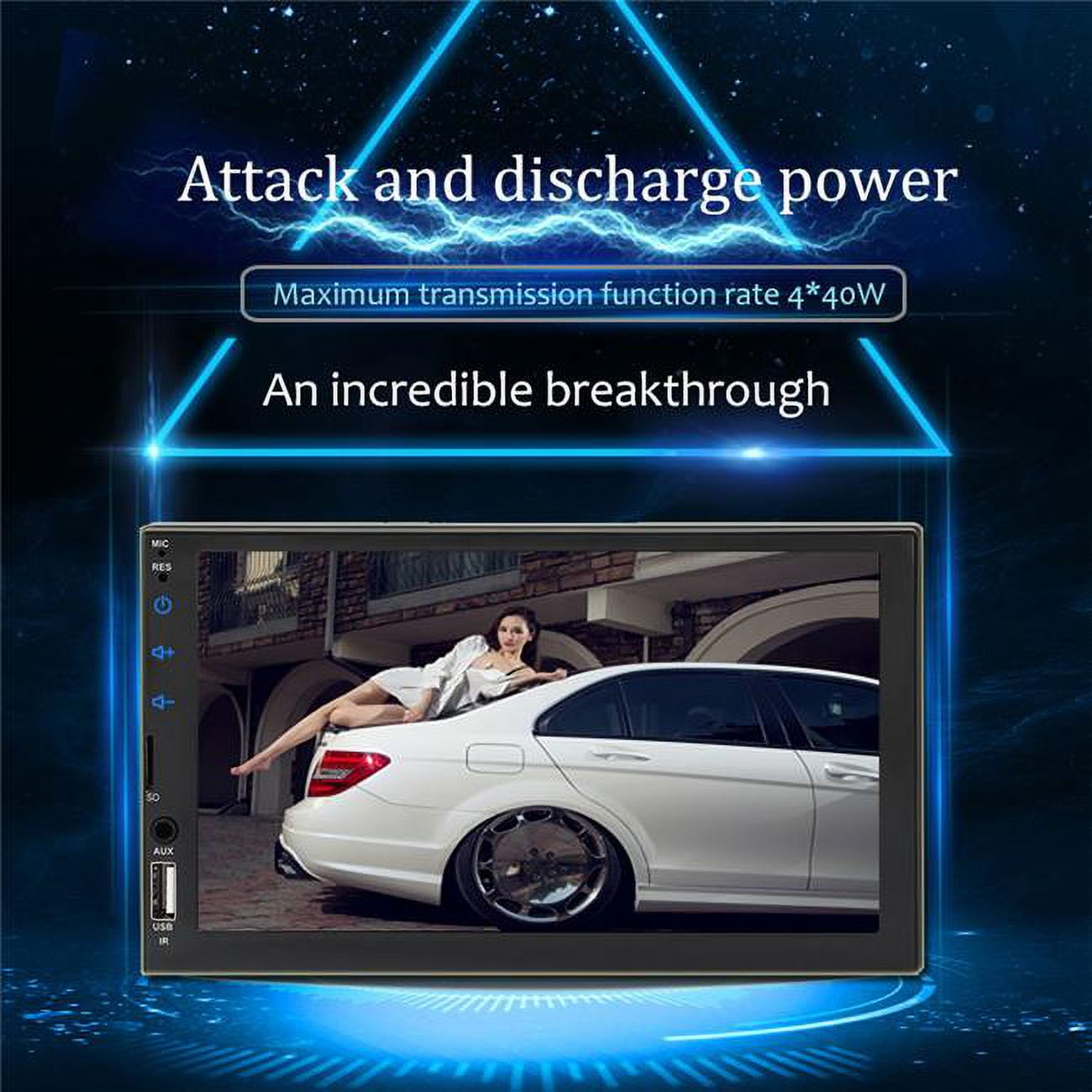 Netjett NT31265 7 in. Universal DualSpindle Car Radio Player