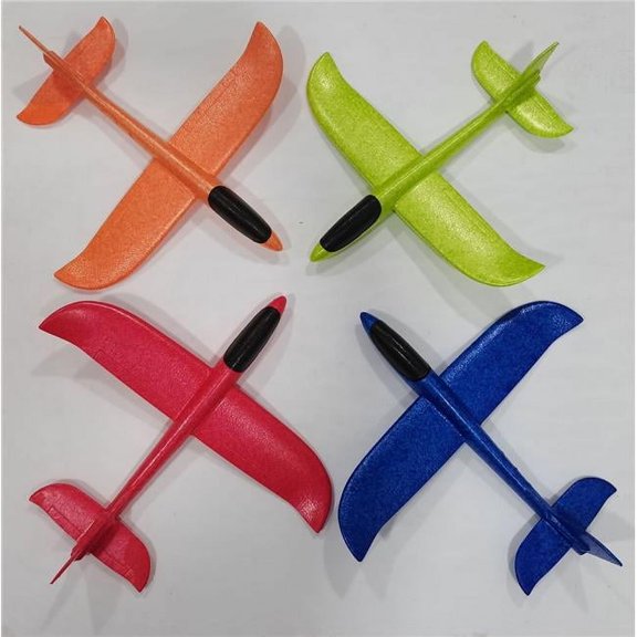 Netjett XS67016 UNO1RC Kids Boys & Girls 17.5 in. Airplane Toys with Throwing Foam Plane - Large - 4 Pack