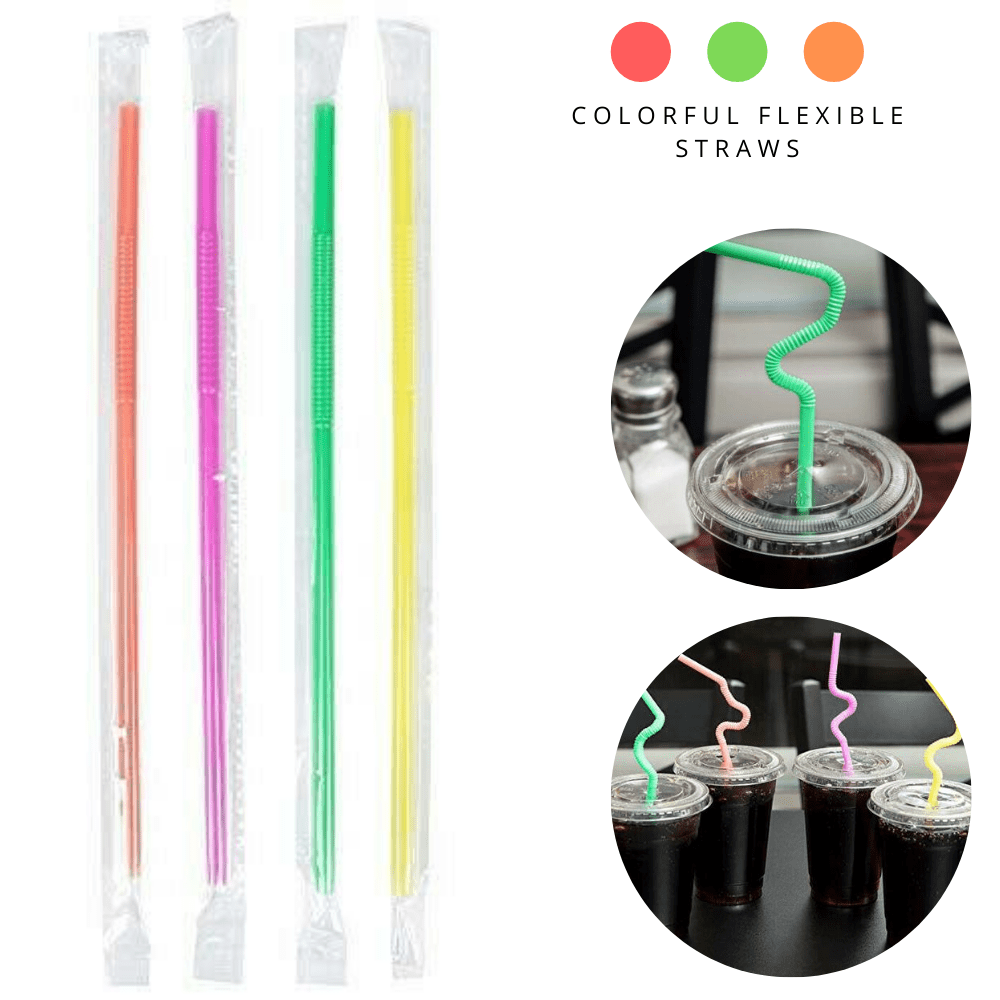 Netko Extra Wide Reusable Plastic Smoothie Straws, Pack of 150, Assorted  Colors 