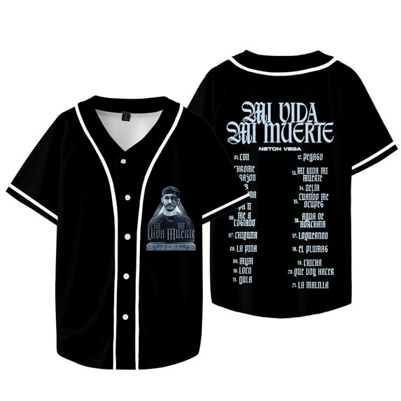 Neton Vega Mi Vida Mi Muerte Merch Baseball Jacket Tee Cosplay Unisex HipHop Short Sleeve T-Shirts