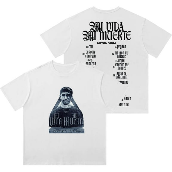 Neton Vega Mi Vida Mi Muerte Merch Wash T-Shirts Unisex HipHop Cotton Short Sleeve Tee Streetwear