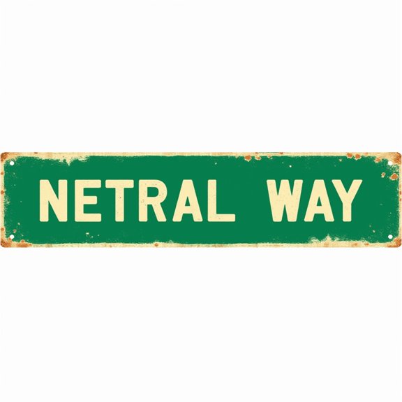Netral Way Tin Decor 16*4 Inches "NETRAL WAY" Home/Office Wall Art - Retro Neutral Accent, Minimalist Decor, Home Metal Sign