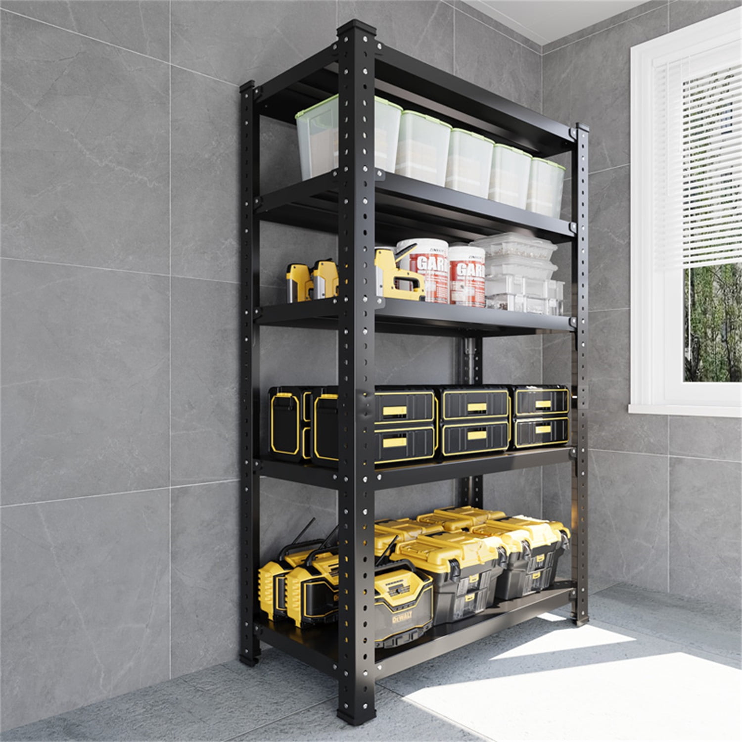 Netrum 5-Tier Steel Heavy Duty Storage Shelving 2000 lbs Adjustable ...