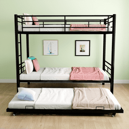 PORKISS Low Bunk Beds for Kids with Climbing Nets and Climbing Ramp Twin Over Twin Floor Bunk Bed Modern Bedroom Furniture Wood Bunk Bed for Boys Girls Teens White Walmart