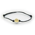 thumbnail image 1 of Netsilver SMILE Smile Face Enamel Charm Sterling Silver Adjustable Black Cord Bracelet, 1 of 1