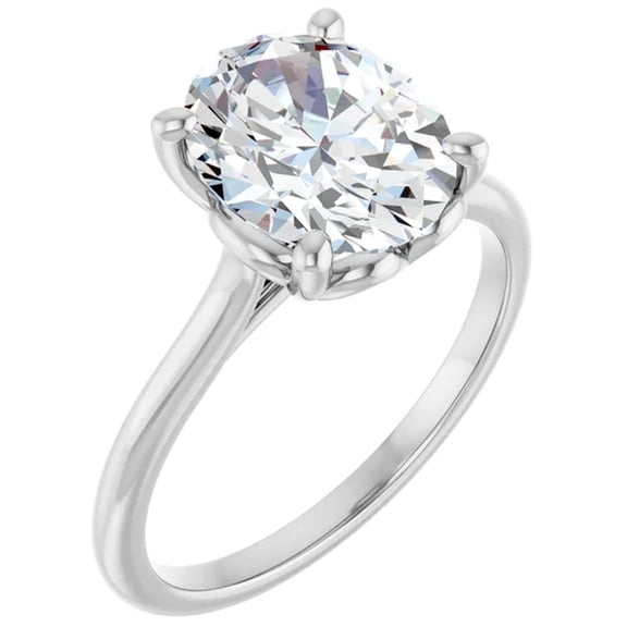 Netta 3 Carat Oval Moissanite Engagement Ring Solitaire Petite