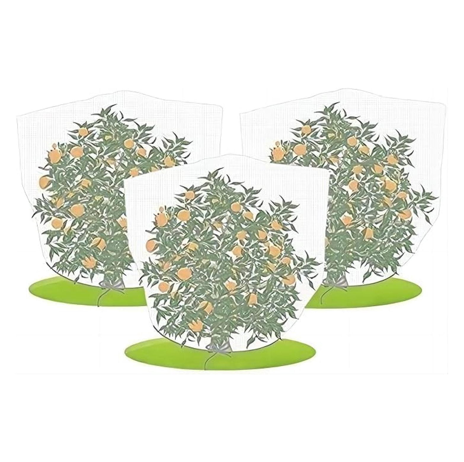 Netting 84" Hx72 W Garden Netting Insect Pest Barrier,Plant Cover Fruit Tree Netting Mesh Protection Bag with Drawstring,White,3 Pack