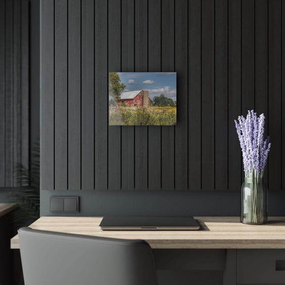 U R There Photography Nettney Road Red Rustic Farmhouse Acrylic Wall Print