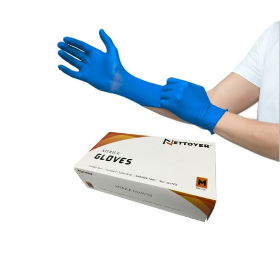 Nettoyer Premium Heavy Duty Nitrile Gloves, 100 ct, Blue, Small, 6mil