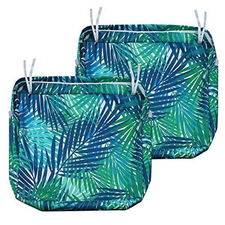 Nettypro Patio Cushion Covers Replacement 2 Pack Water Repellent UV Resistant Outdoor Chair Seat Cushion Slipcover, 20 x 18 x 4 Inch
