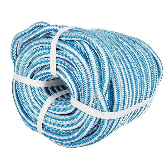 Netuera Arborist Tree Climbing Rope, 1/2", 16 Strand Braided, Blue & White, 150 ft