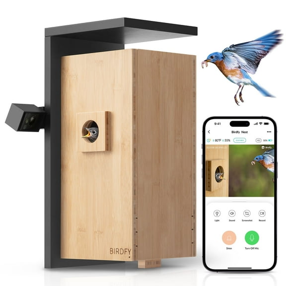 Netvue Birdfy® Bird House with Camera, 1080P Dual-Camera Lifetime AI Identify Bird Nesting and Hatching Feeding Behavior with Automatic Notification, Great Gift for Everyone