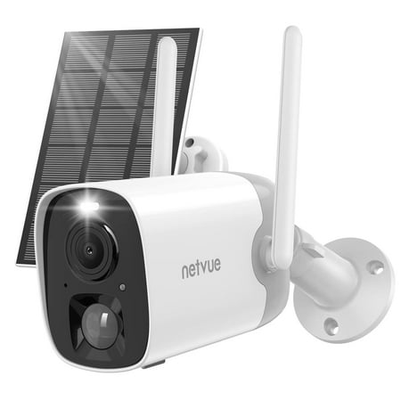 Netvue Outdoor Security Camera, 2K Wifi Surveillance Cameras with Solar Panel and AI - Only for 2.4GHz