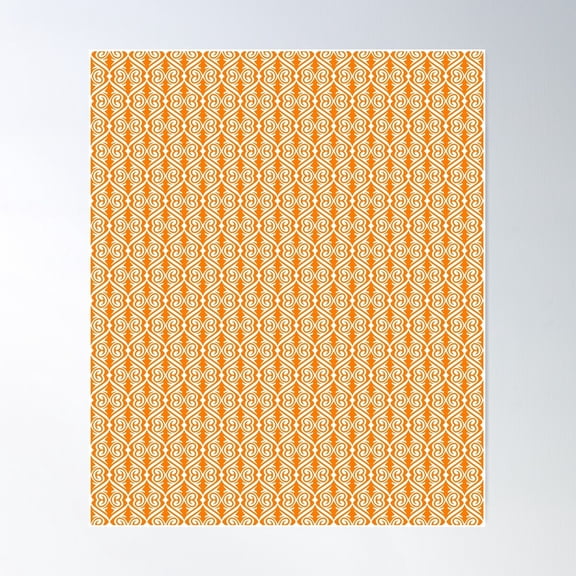 Network. Abstract Pattern. Orange. Poster Wall Art, Modern Wall Decor For Living Room Bedroom, 24x36 UNFRAMED
