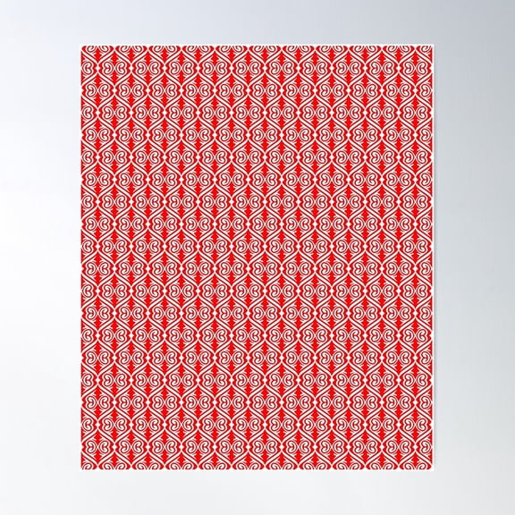 Network. Abstract Pattern. Red. Poster Wall Art, Modern Wall Decor For Living Room Bedroom, 12x18 UNFRAMED