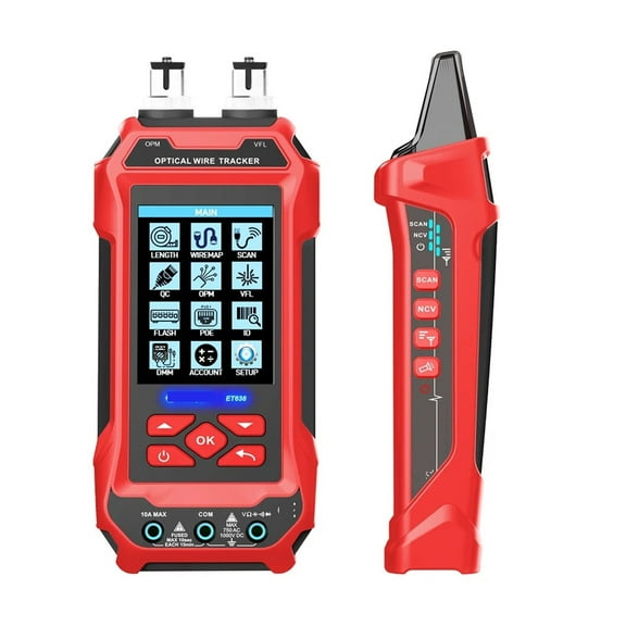 Network Cable Tester 4 In 1 Multi-function Fiber Optical Power Meter Visual Fault Locator Noise-free LAN Line Tracking ,Accurate