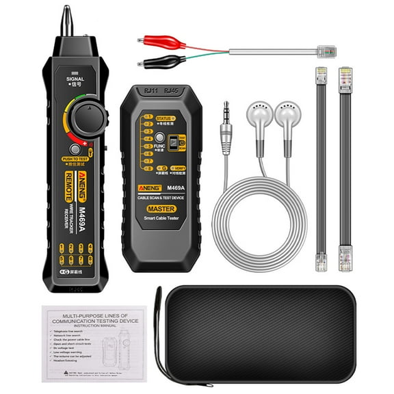Network Cable Tester,Cable -interference Find Point Of Network Line And Check Line Point Of Network Find Line And Check Network Cable Wire Cable Network Huiop Tester Kit M469a
