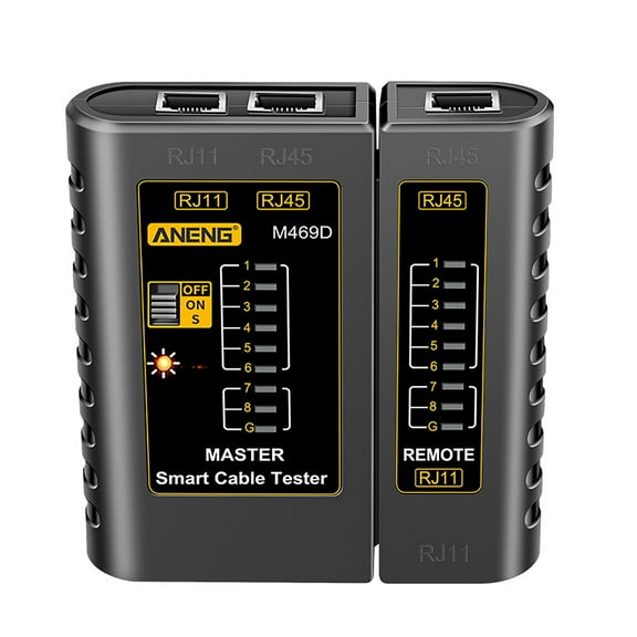 Network Cable Tester, Ethernet RJ45 RJ11 LAN Wire Tracer Network Line Finder Detector Tool Telephone Line Test, Black
