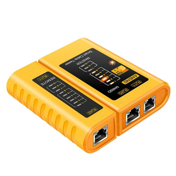 Network Cable Tester, Ethernet RJ45 RJ11 LAN Wire Tracer Network Line Finder Detector Tool Telephone Line Test, Orange