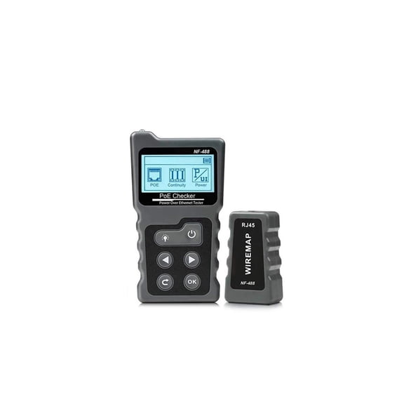 Network Cable Tester NF-488 Poe Ethernet Cable Tester Continuity Tester DC Power Switch Loop-Back Test For CAT5e/CAT6/6a ,circuit check