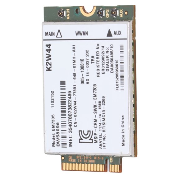 Network Card 4G Module Compatible with Dell Latitude E5250 E5450 E5550 E7250, LTE/HSPA+ PCIe M.2 Adapter