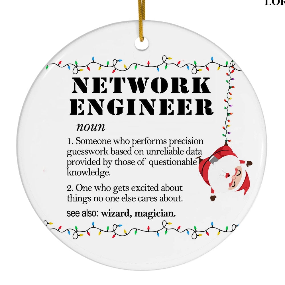 Network Engineer Definition Christmas Ceramic Ornament, Funny Career ...