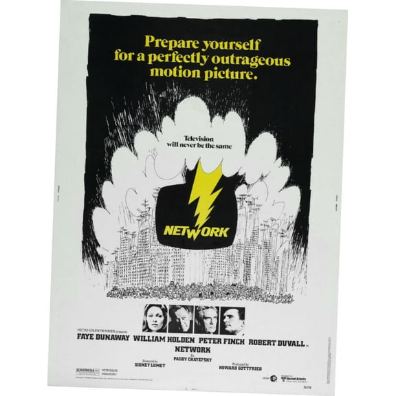 Network Movie Poster 24In x36In Art Poster 24x36 Unframed, Age: Adults, Rectangle Best Posters