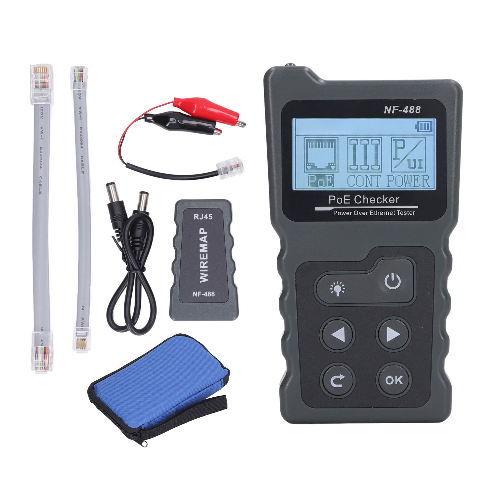 Network POE Tester Automatic Identification CAT5 CAT6 Power Over ...