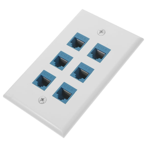 Network Panel Ethernet Outlet Wall Plate Insert White Plastic Office