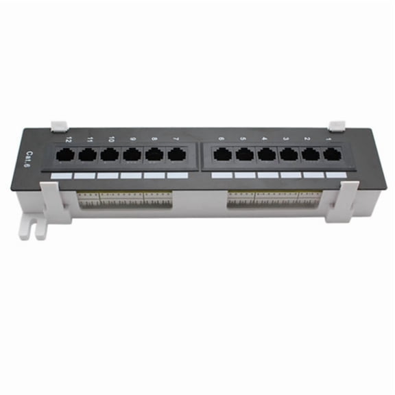 Network Tool Kit 12 Port CAT6 Patch Panel RJ45 Networking Wall Mount Rack with Wall Mount Bracket