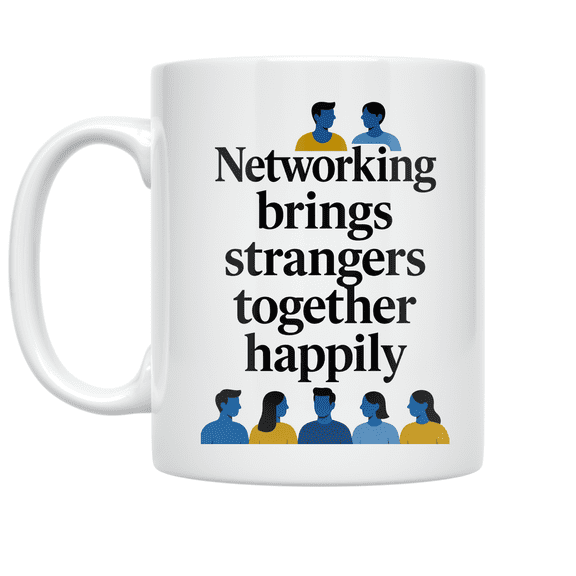 Networking Brings Strangers Together Happily - Networking Enthusiast - 11 oz Ceramic Coffee Mug