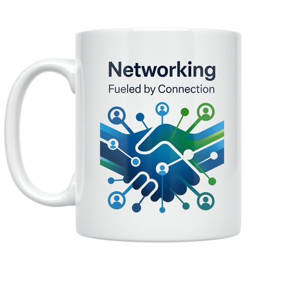 Networking Fueled by Connection - Professional Networker - 11 oz Ceramic Coffee Mug