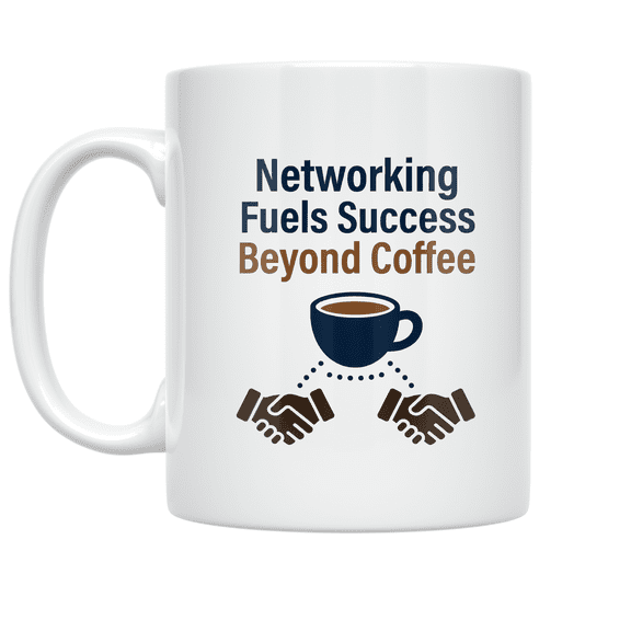 Networking Fuels Success Beyond Coffee - Professional Networker - 11 oz Ceramic Coffee Mug