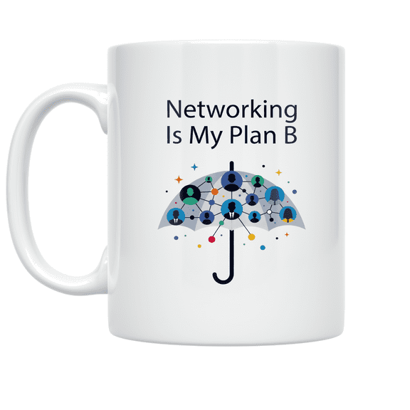 Networking Is My Plan B - Professional Networking Enthusiast - 11 oz Ceramic Coffee Mug