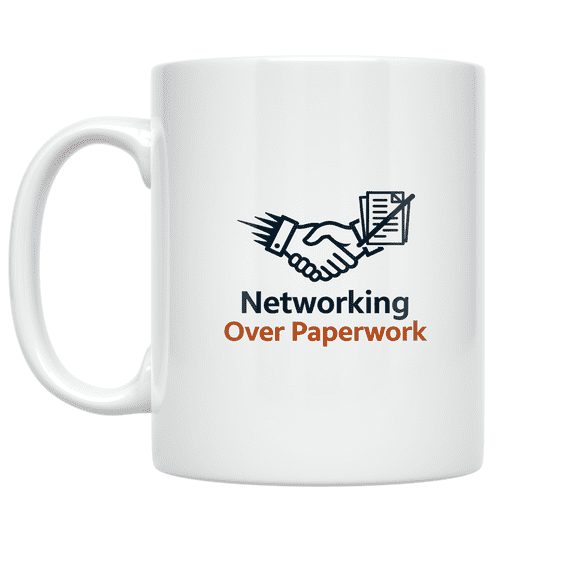 Networking Over Paperwork - Business Networking Enthusiast - 11 oz Ceramic Coffee Mug
