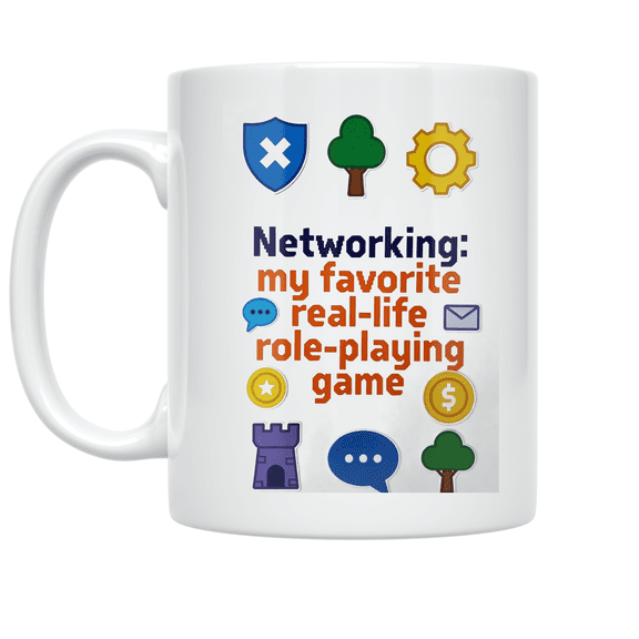 Networking Skills Humor - Business Networking Enthusiast - 11 oz Ceramic Coffee Mug