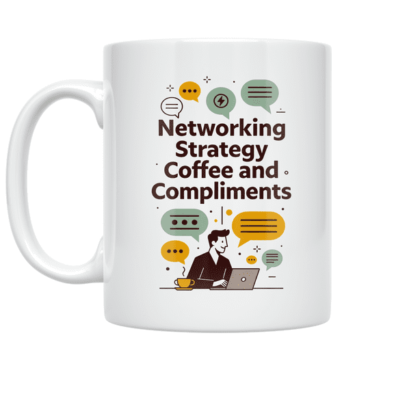 Networking Strategy Coffee and Compliments - Freelancer Networking - 11 oz Ceramic Coffee Mug
