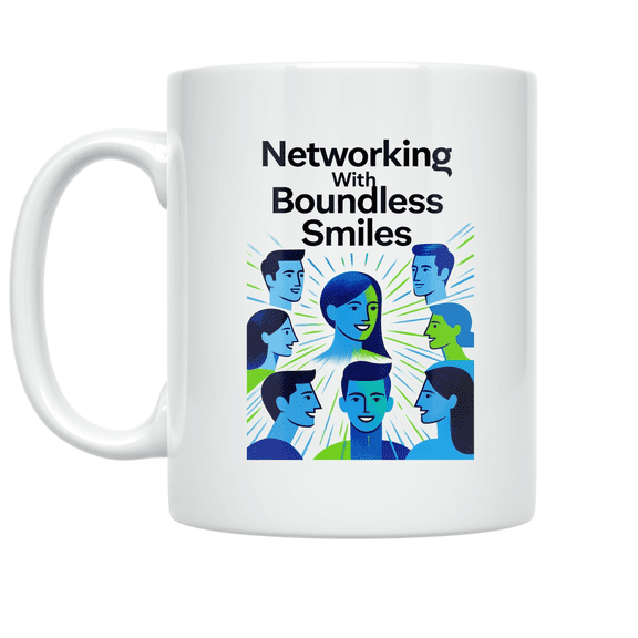 Networking With Boundless Smiles - Networking Enthusiast - 11 oz Ceramic Coffee Mug