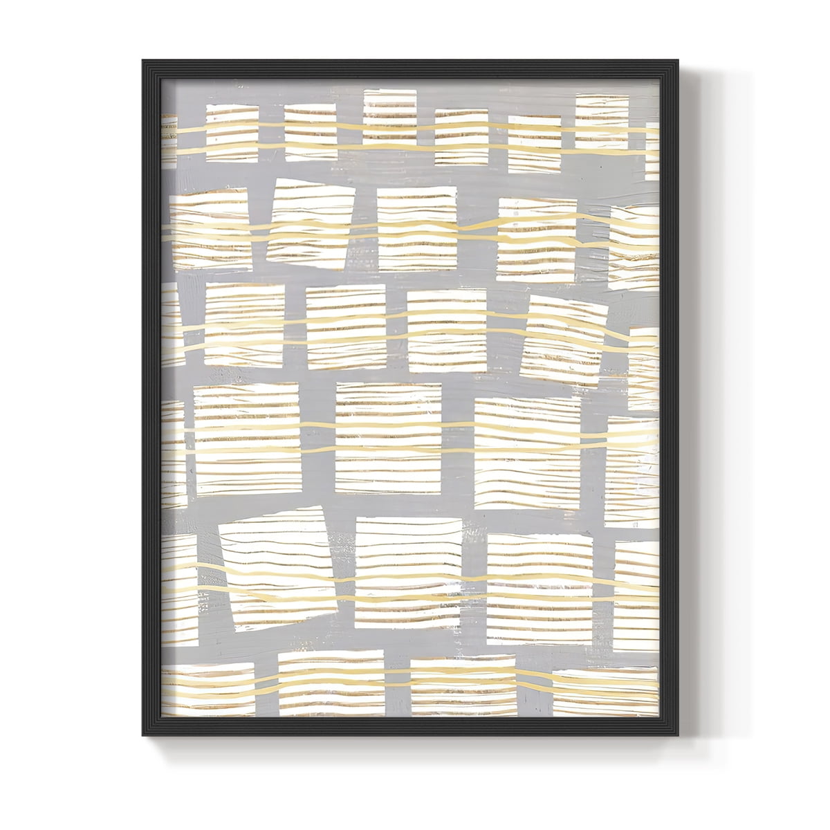 Networks I Framed Print in Black Solid Wood Framed Print No Nail Hanging