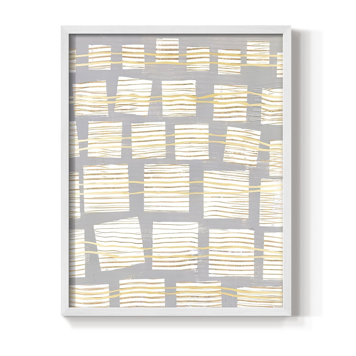 Networks I Framed Print in White Solid Wood Framed Print No Nail Hanging