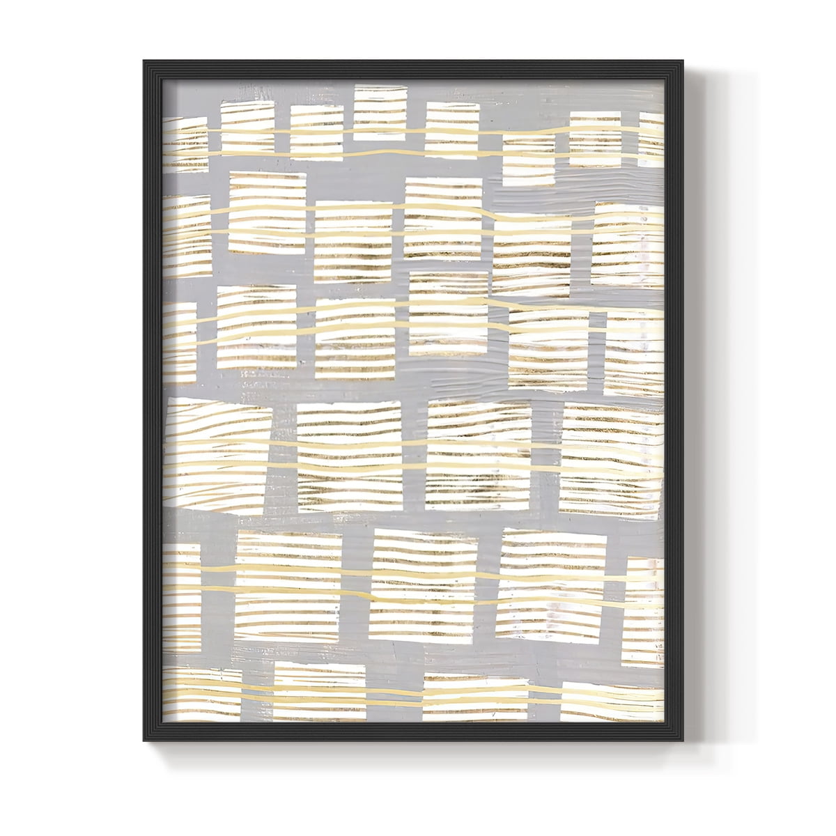 Networks II Framed Print in Black Solid Wood Framed Print No Nail Hanging