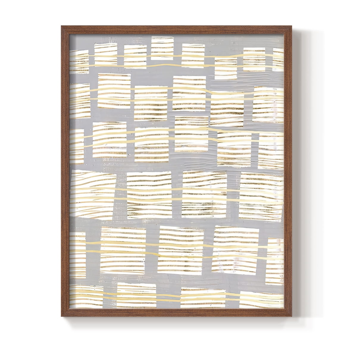 Networks II Framed Print in Brown Solid Wood Framed Print No Nail Hanging