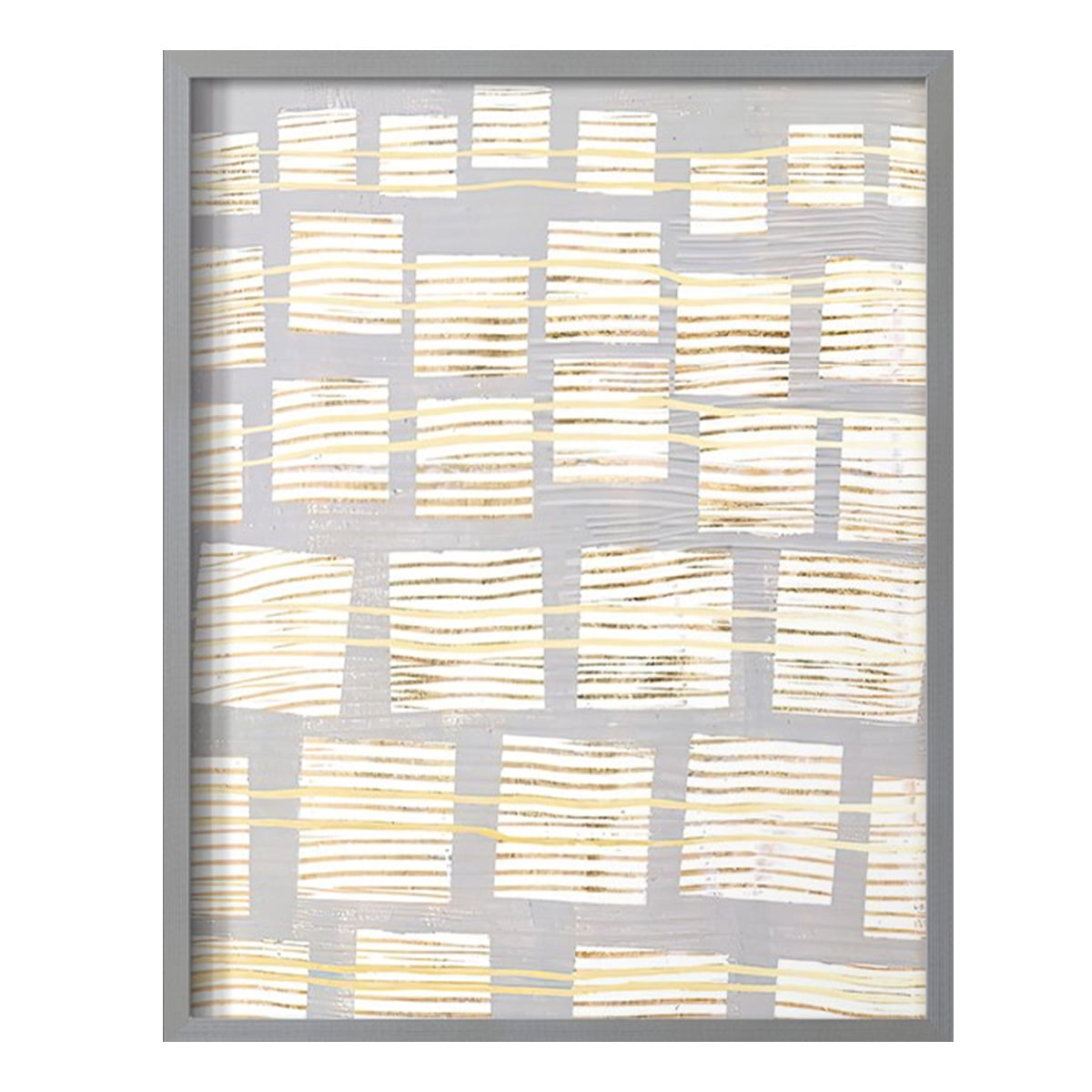 Networks II Framed Print in Gray Solid Wood Framed Print No Nail Hanging