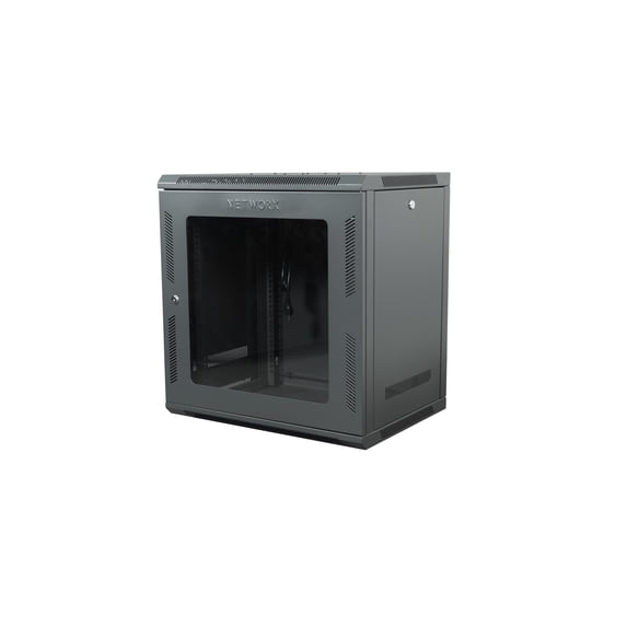 Networx 12U Wall Mount Network Cabinet, Lockable Doors, Ventilated Panels, Space-Saving IT & Network Rack Enclosure