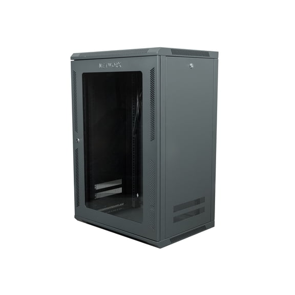 Networx 18U Wall Mount Network Cabinet, 101 Series - 18" Deep, Lockable & Ventilated, Space-Saving Network Rack Enclosure