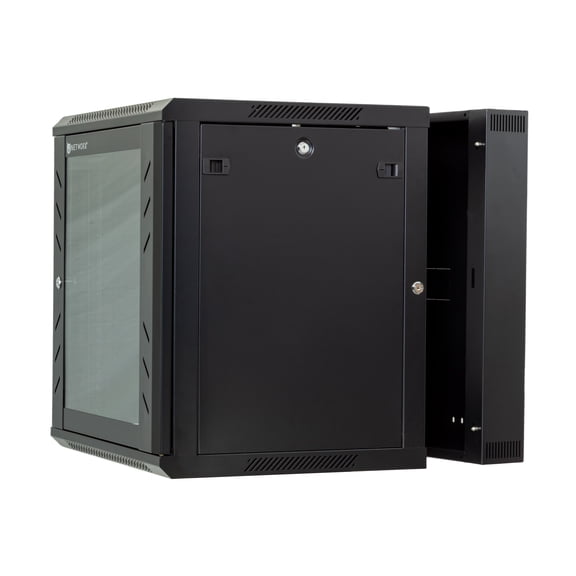 Networx 6U Swing-Out Wall Mount Cabinet - 501 Series, 24" Deep, Flat-Packed Network Rack with Swing-Out Design, Lockable Doors, and Ventilation