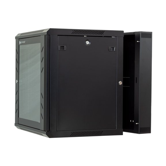 Networx 6U Swing-Out Wall Mount Cabinet - 501 Series, 24" Deep, Flat-Packed Network Rack with Swing-Out Design, Lockable Doors, and Ventilation