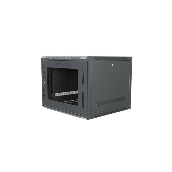 Networx 9U Wall Mount Cabinet - 201 Series, 24" Deep, Heavy-Duty Network Rack, Lockable & Ventilated, Flat-Packed for Easy Setup