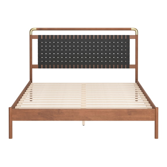 Netz Queen Bed Black & Walnut