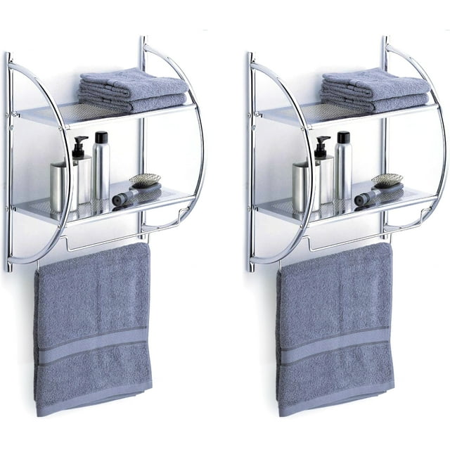 Neu Home 2Tier Shelf with Towel Bars, 2 pack